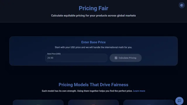 Pricing Fair's price calculator